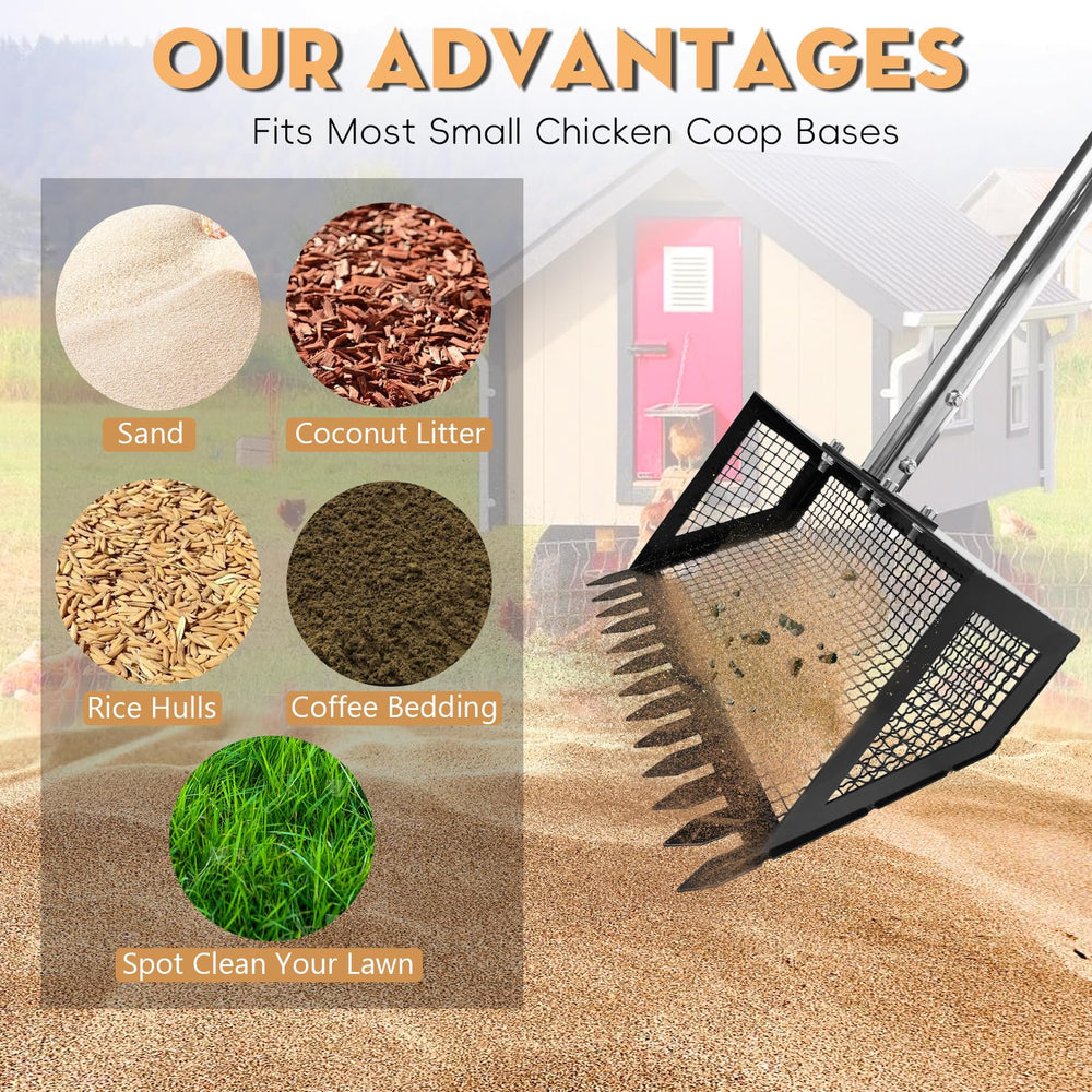 Accoglie multi-use tool works in coops, pens, runs and even sandboxes.