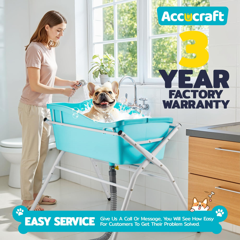 ACCUCRAFT dog bath tub collapsible setup for quick assembly and storage