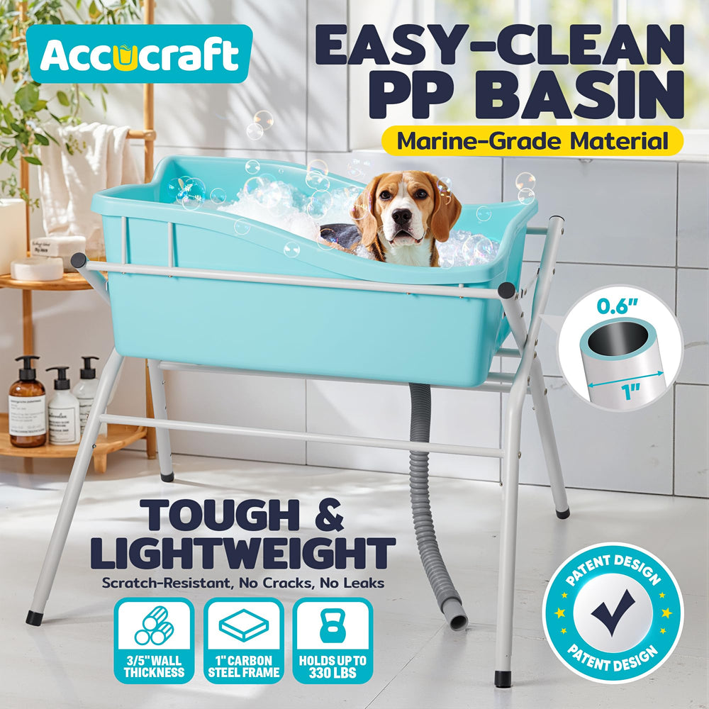 ACCUCRAFT dog bath tub drain system provides easy water disposal