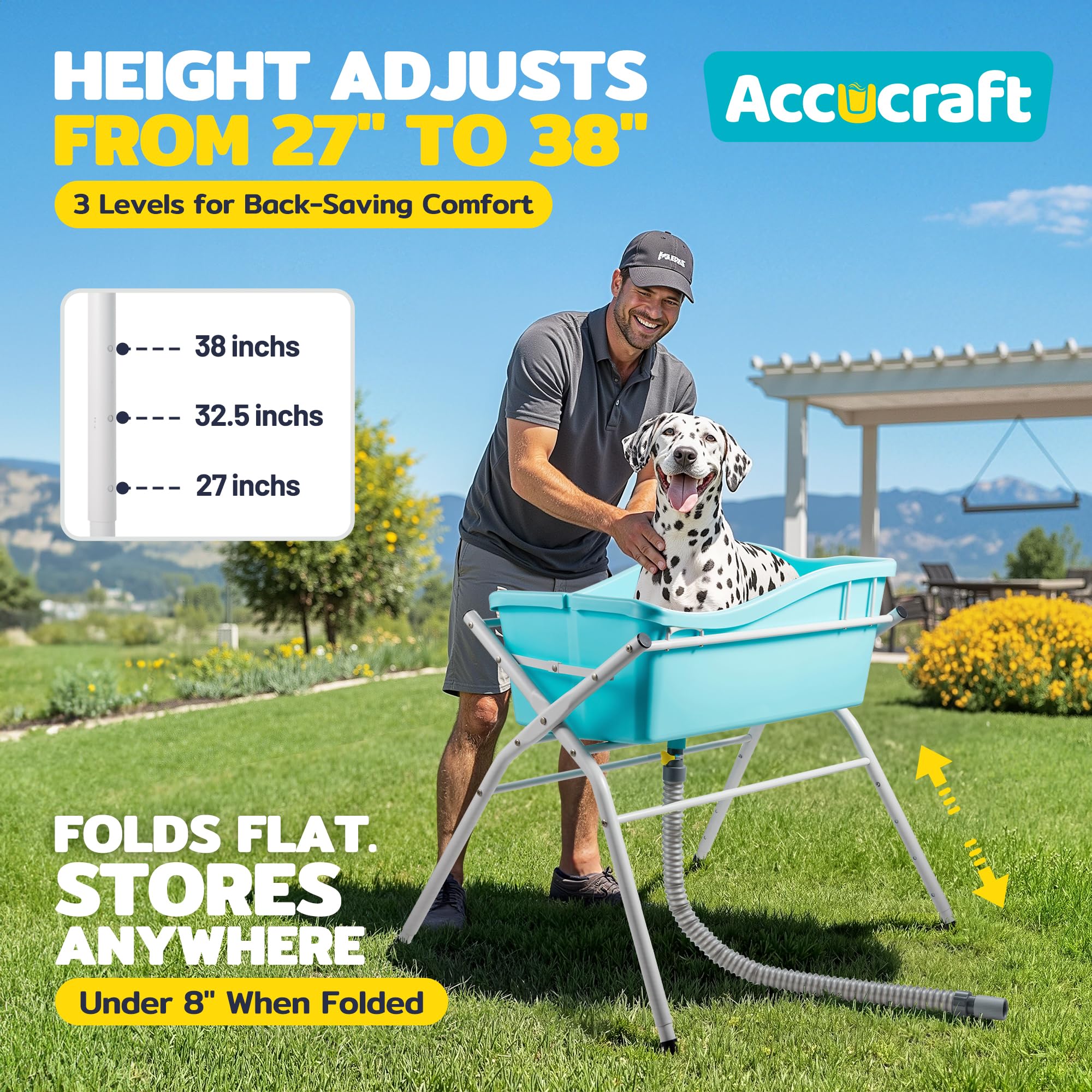 ACCUCRAFT dog bath tub 30x17x12 inch basin suits small to medium dogs