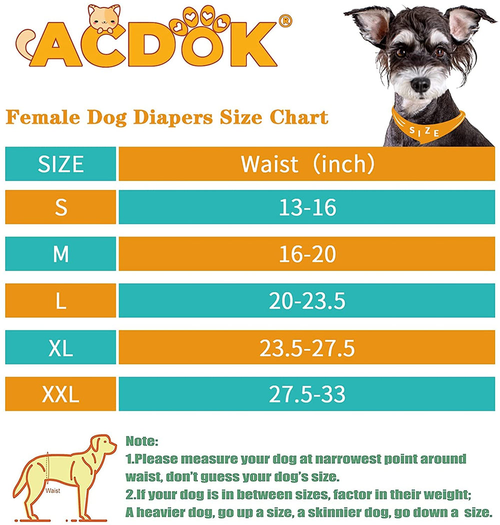 ACDOK adjustable closure diaper demonstrating secure fit for active dogs