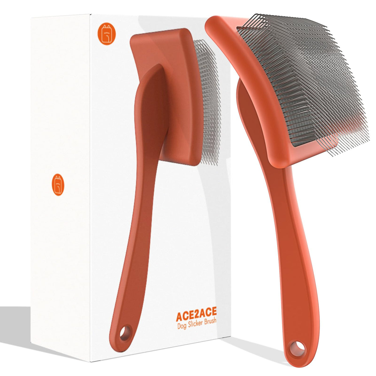 ACE2ACE dog slicker brush handle; ergonomic grip for comfortable grooming sessions