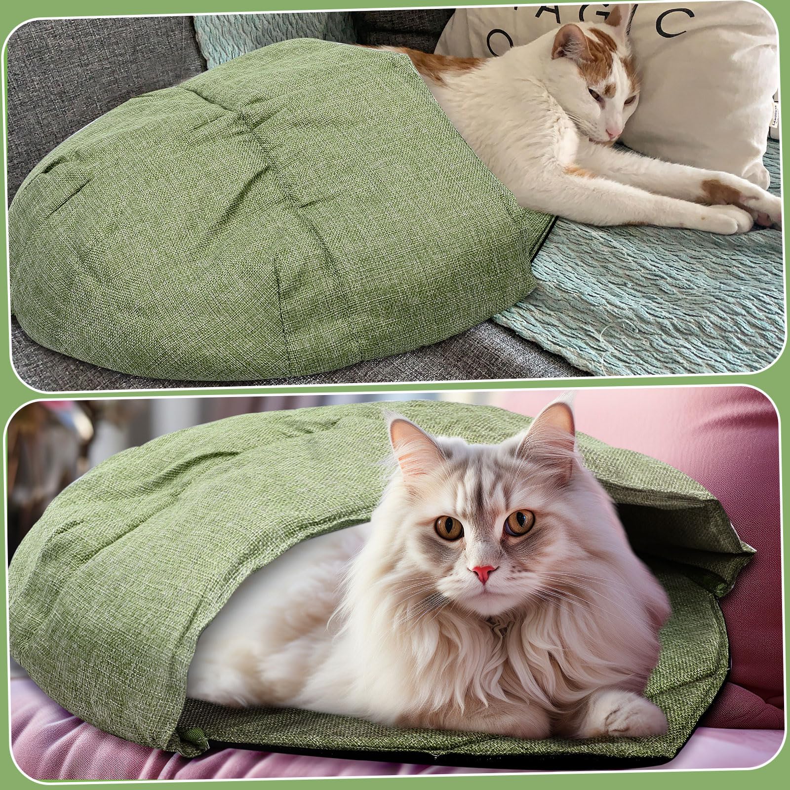 AceOrbit cat bed non-slip bottom closeup shows stable resting surface
