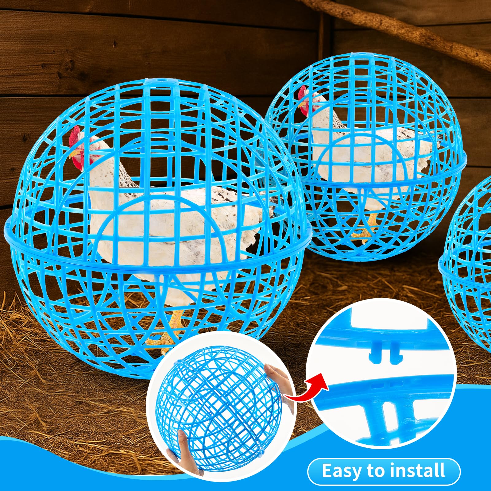 AceOrbit chicken balls cage garden use in backyard for safe roaming near plants.