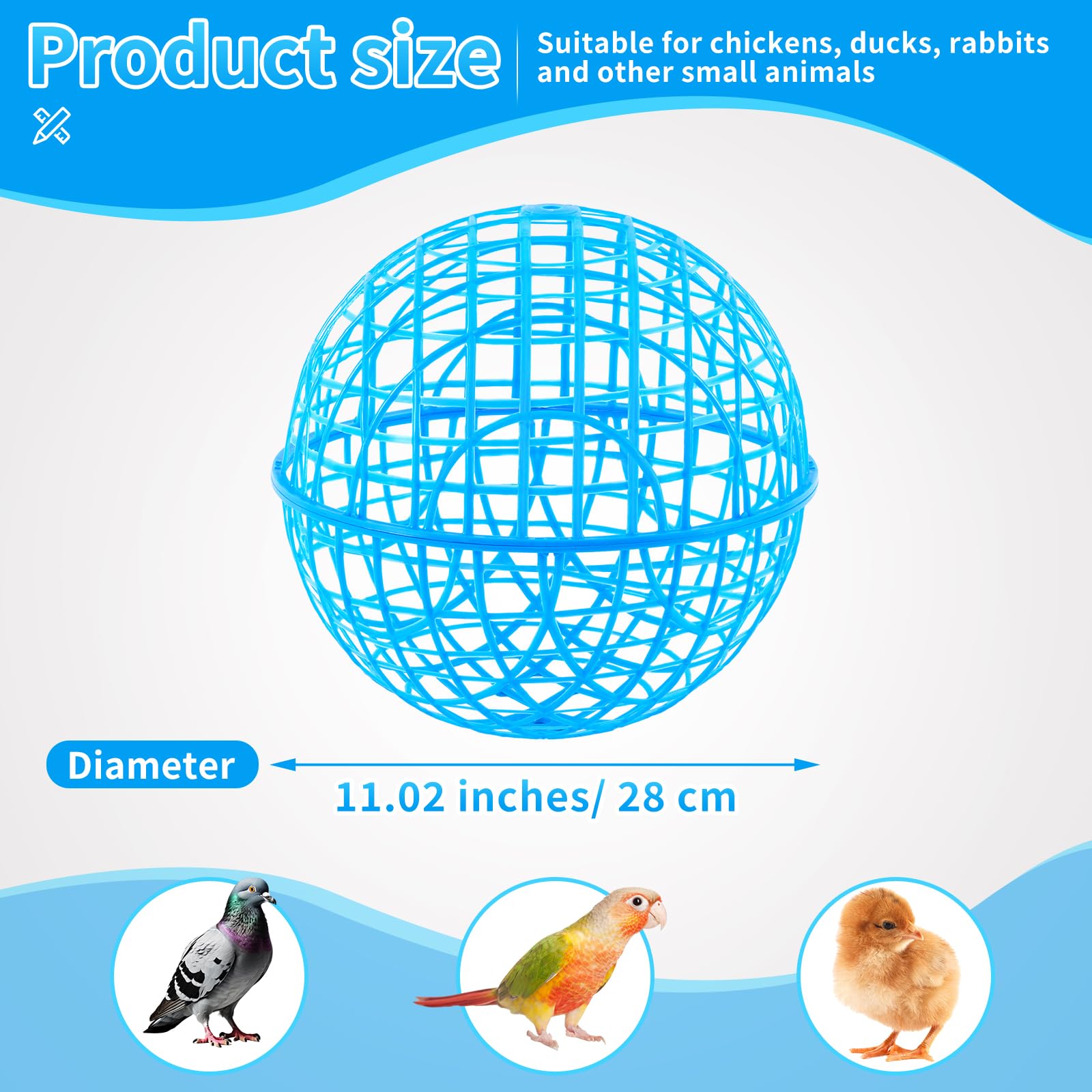 AceOrbit chicken balls cage mesh-structure demonstrates durable shelter for active pets.