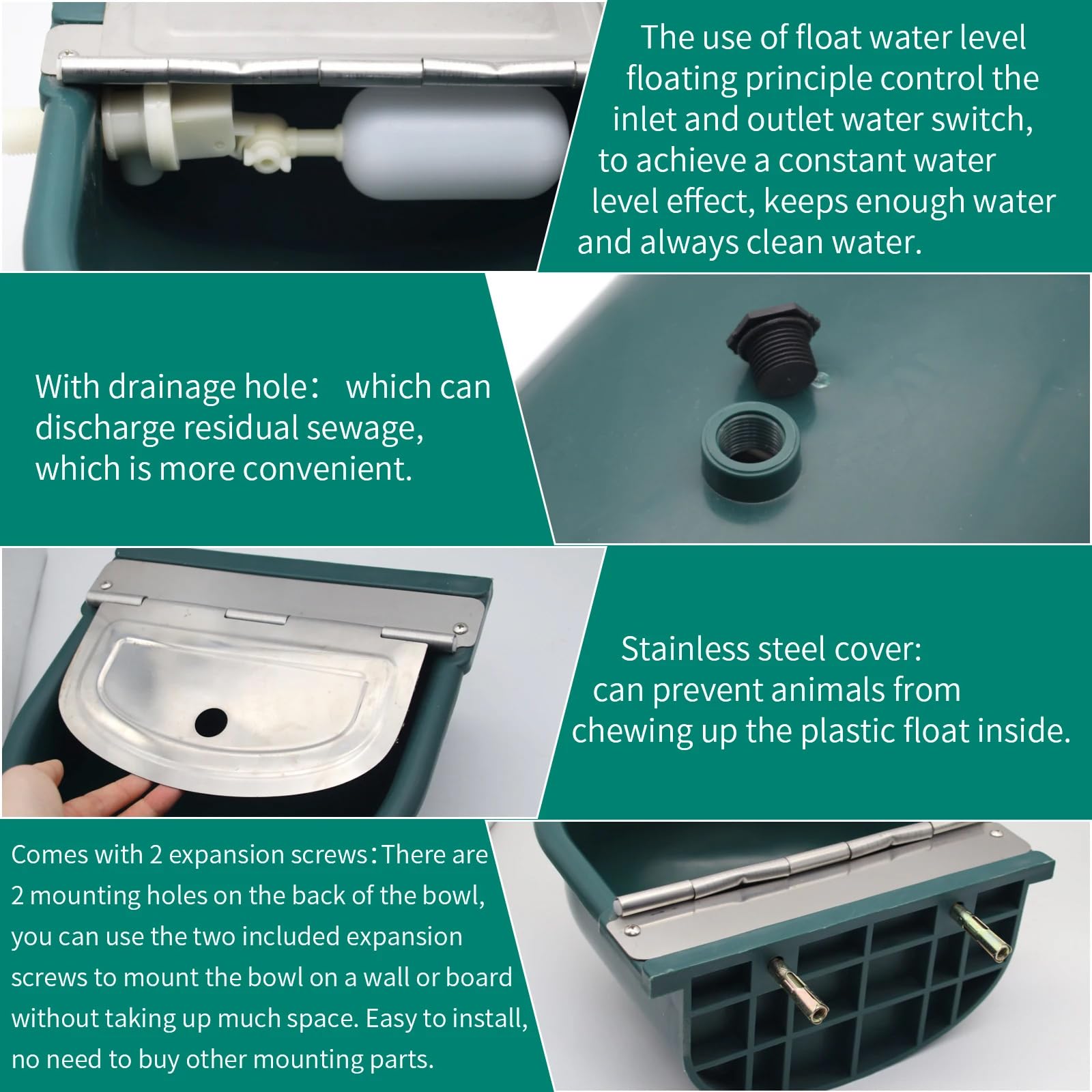 Achicklead automatic design with float valve replenishes water for livestock convenience