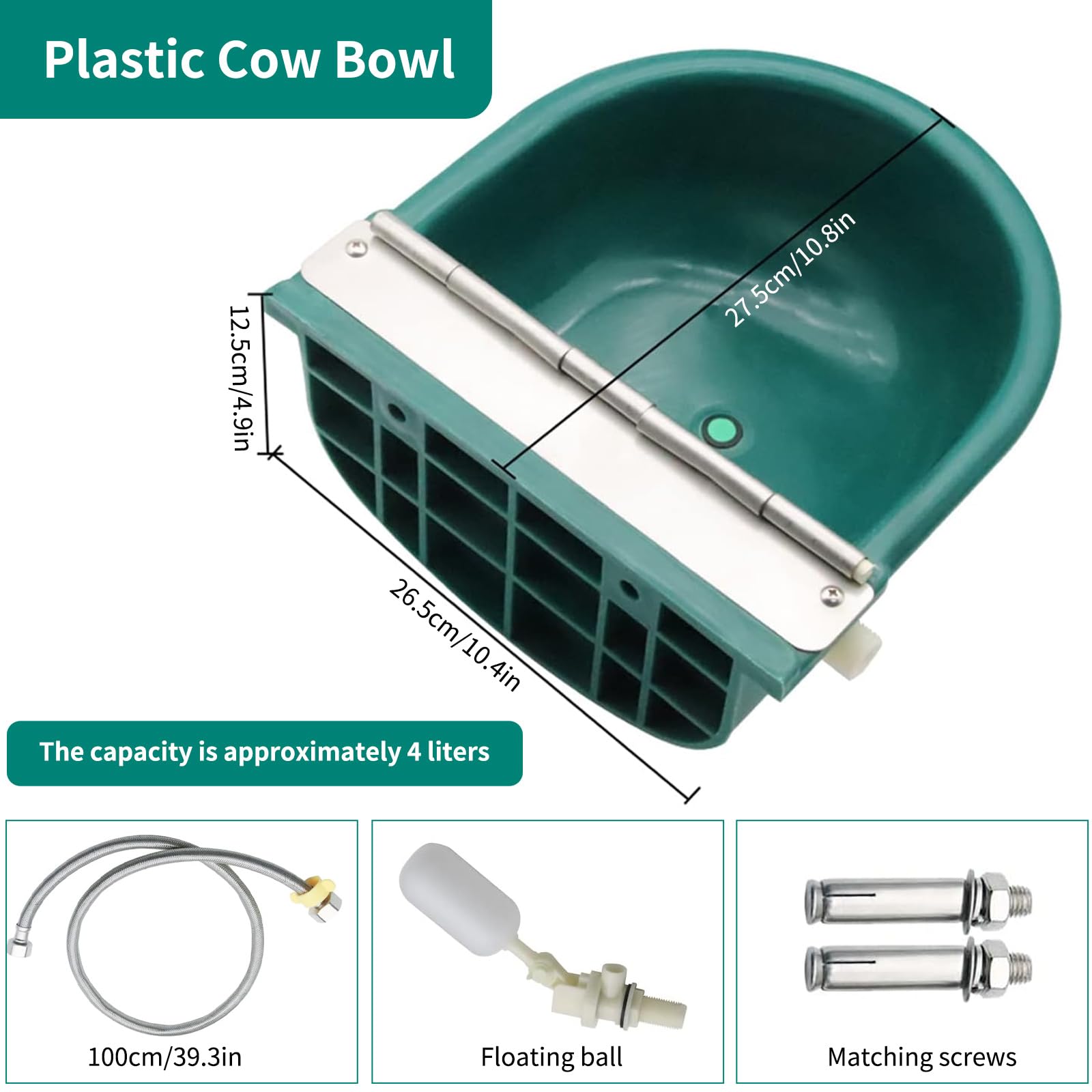 Achicklead livestock waterer close-up shows rustproof plastic for durable farm use