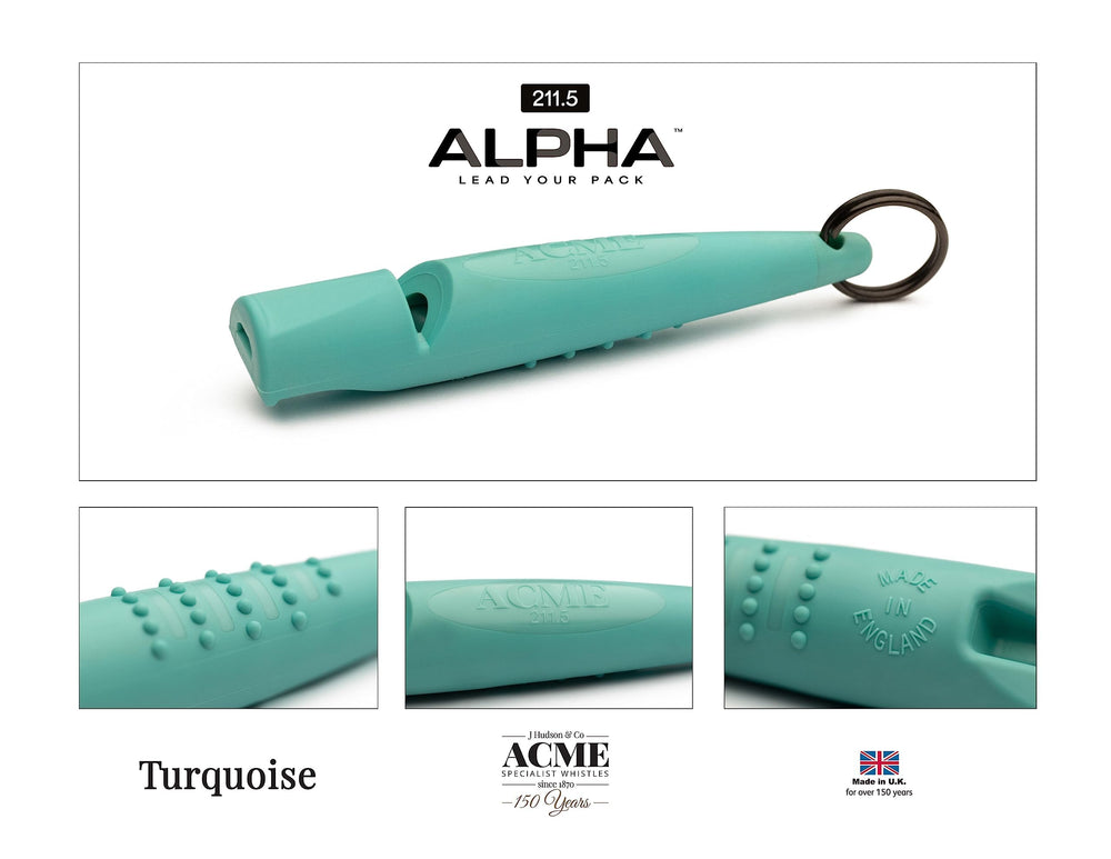 ACME Alpha 211.5 turquoise whistle weatherproof design withstands outdoor use.