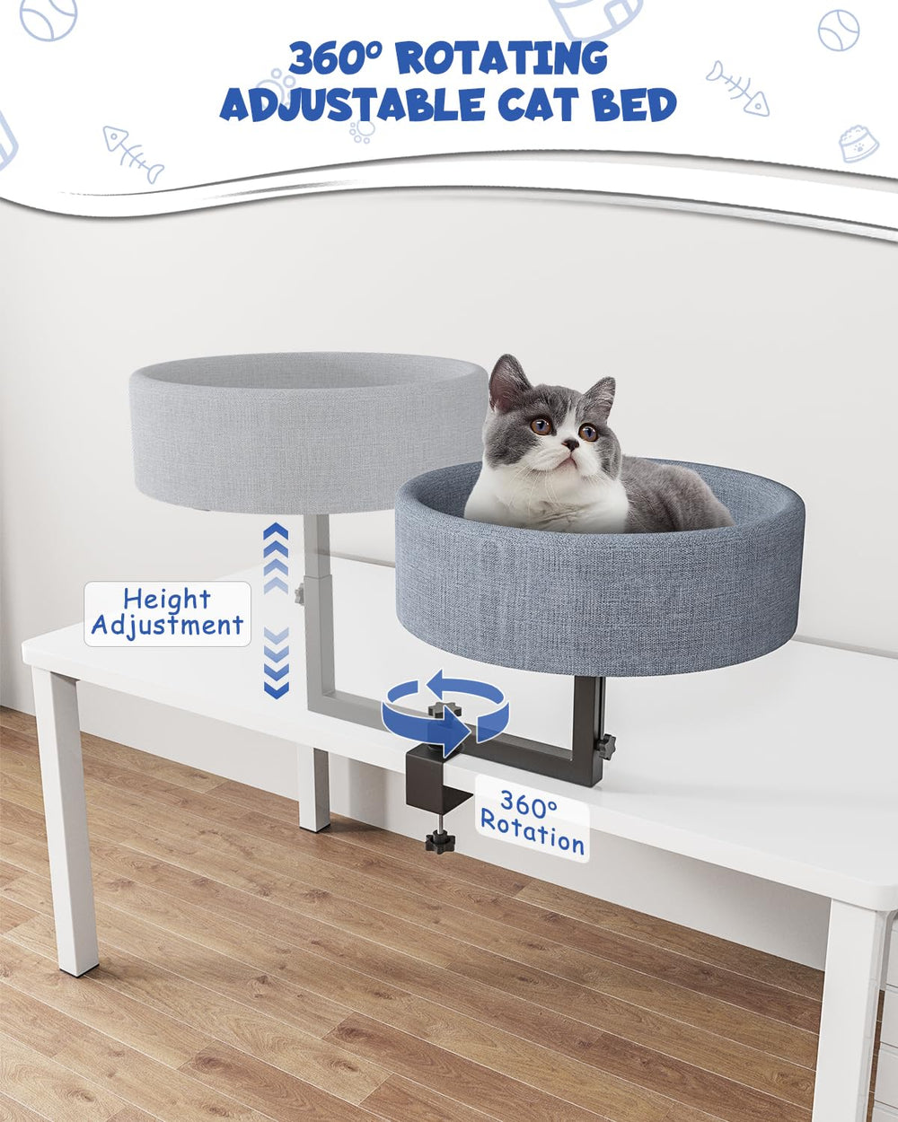Acools Cat Desk Bed 16x16x5 size provides roomy comfort without clutter