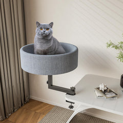 Acools Cat Desk Bed showing 360-rotation for flexible lounging near a desk