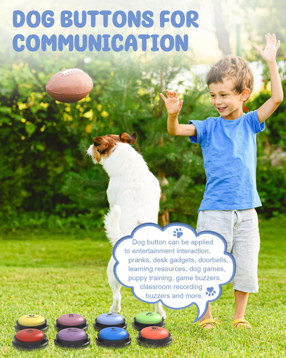 Acools colorful button set ready for daily use and shared play with pets.