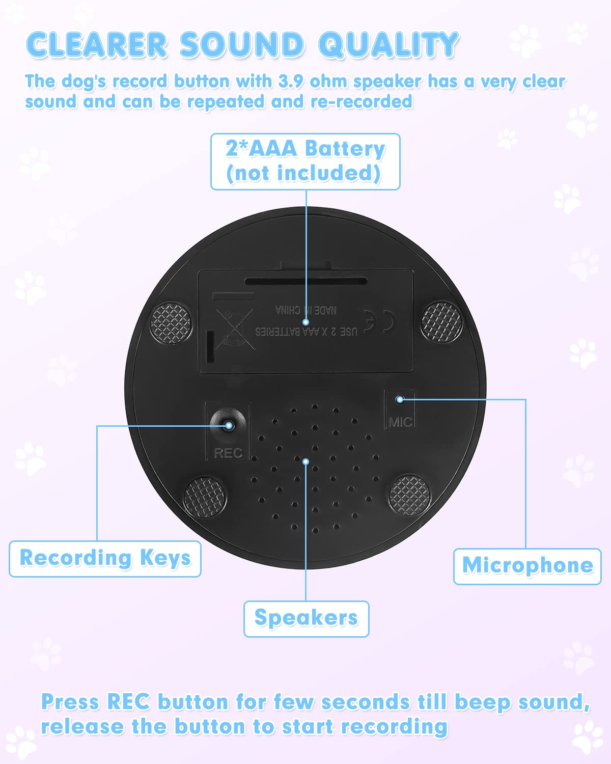 Acools dog-buttons-durable-abs-construction highlights sturdy ABS build for daily use.