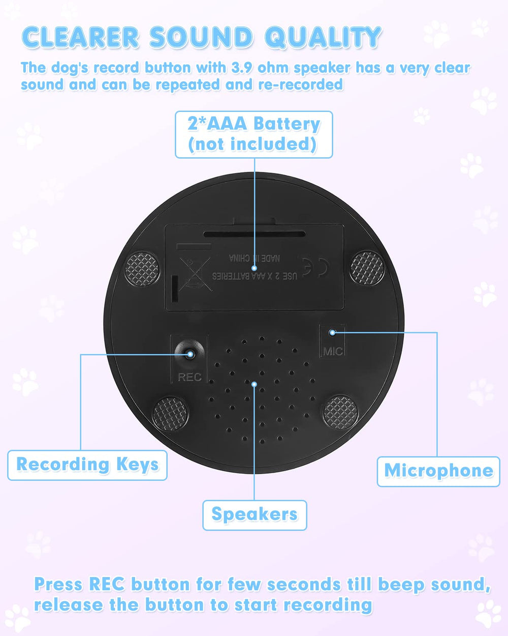 Acools dog-buttons-durable-abs-construction highlights sturdy ABS build for daily use.