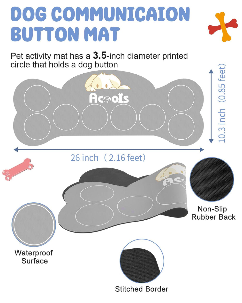 Acools recordable buttons provide clear playback with built-in speaker.