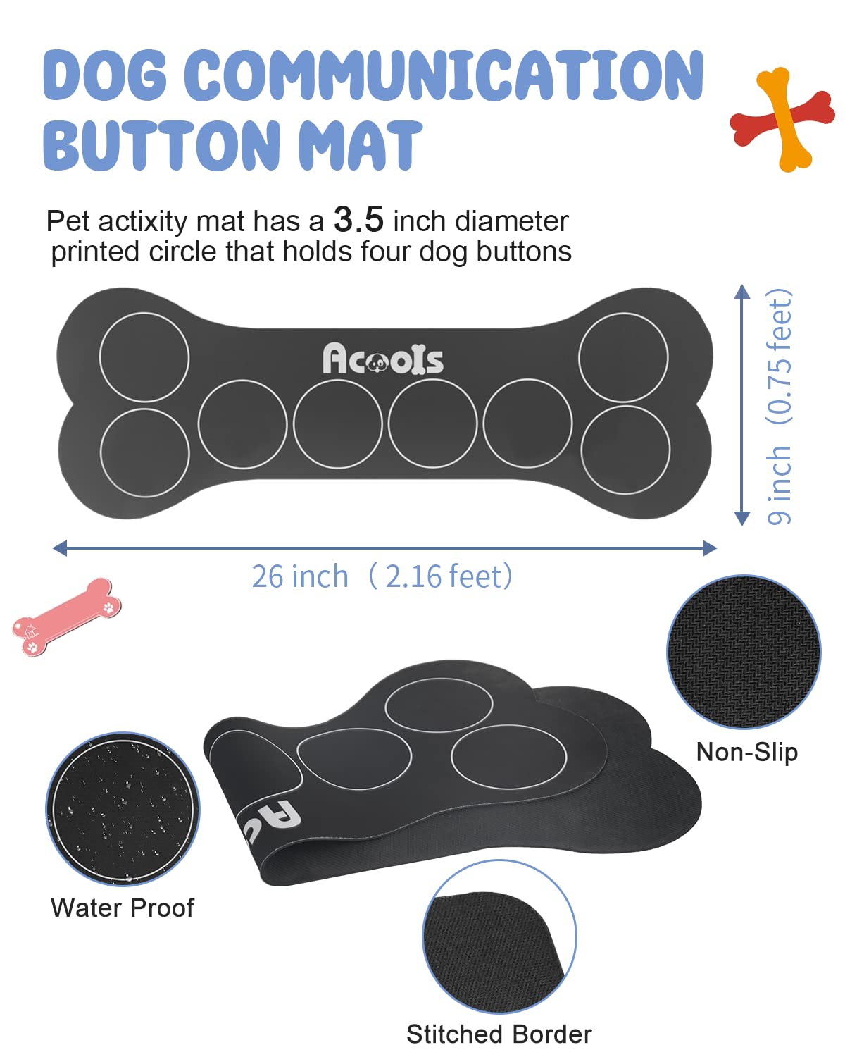 Acools waterproof-mat-closeup highlights a durable, anti-slip surface.