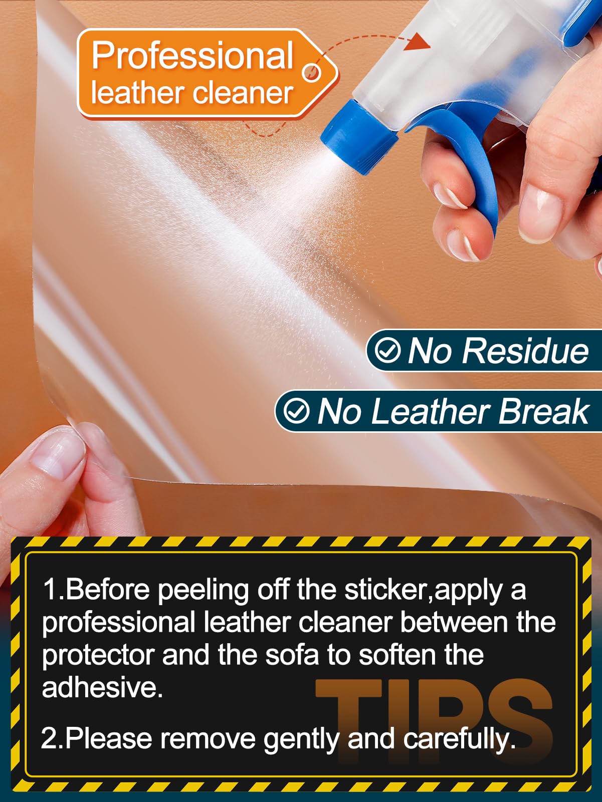Acostop durable PVC layer protects armrest from cat claws.