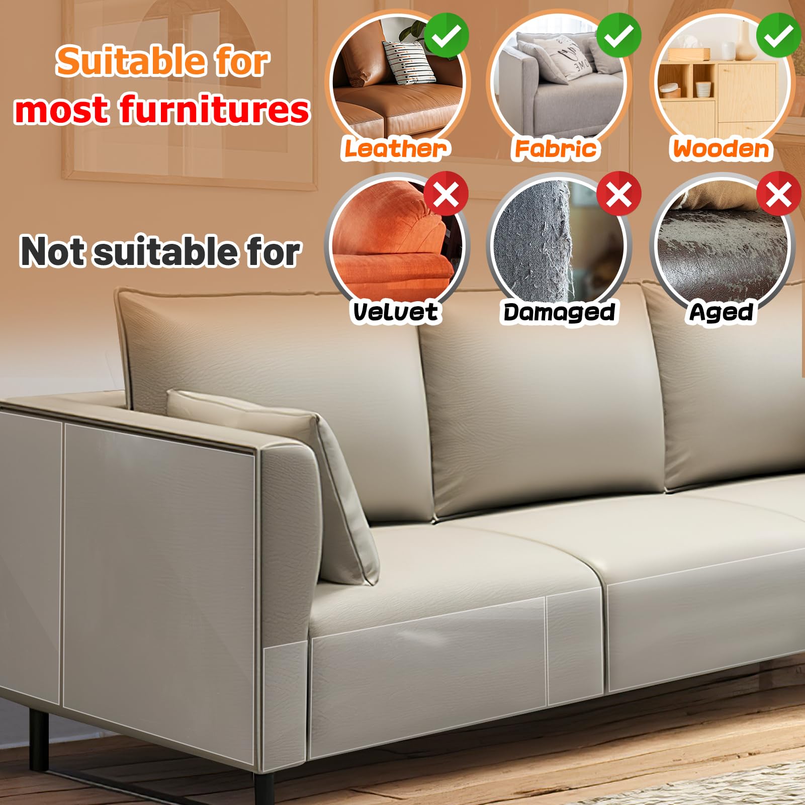 Acostop easy to install cat scratch protector sticks and removes without residue.