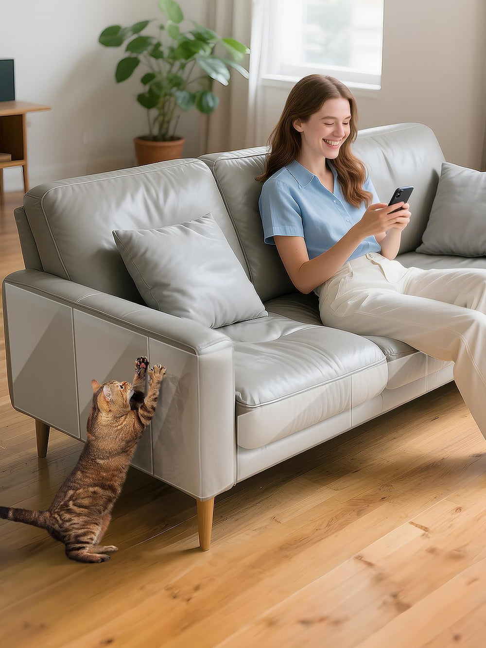 Acostop protector blends with furniture for a discreet protective look.
