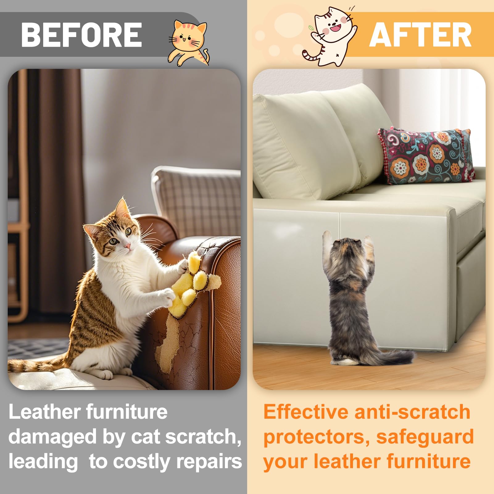 Acostop thick PVC protector provides durability and flex for curved leather surfaces.