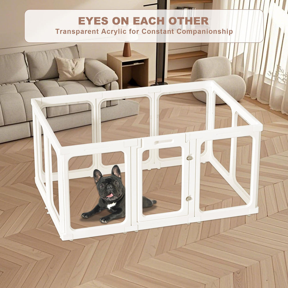Acrylic Dog Playpen door entry for easy access and quick containment