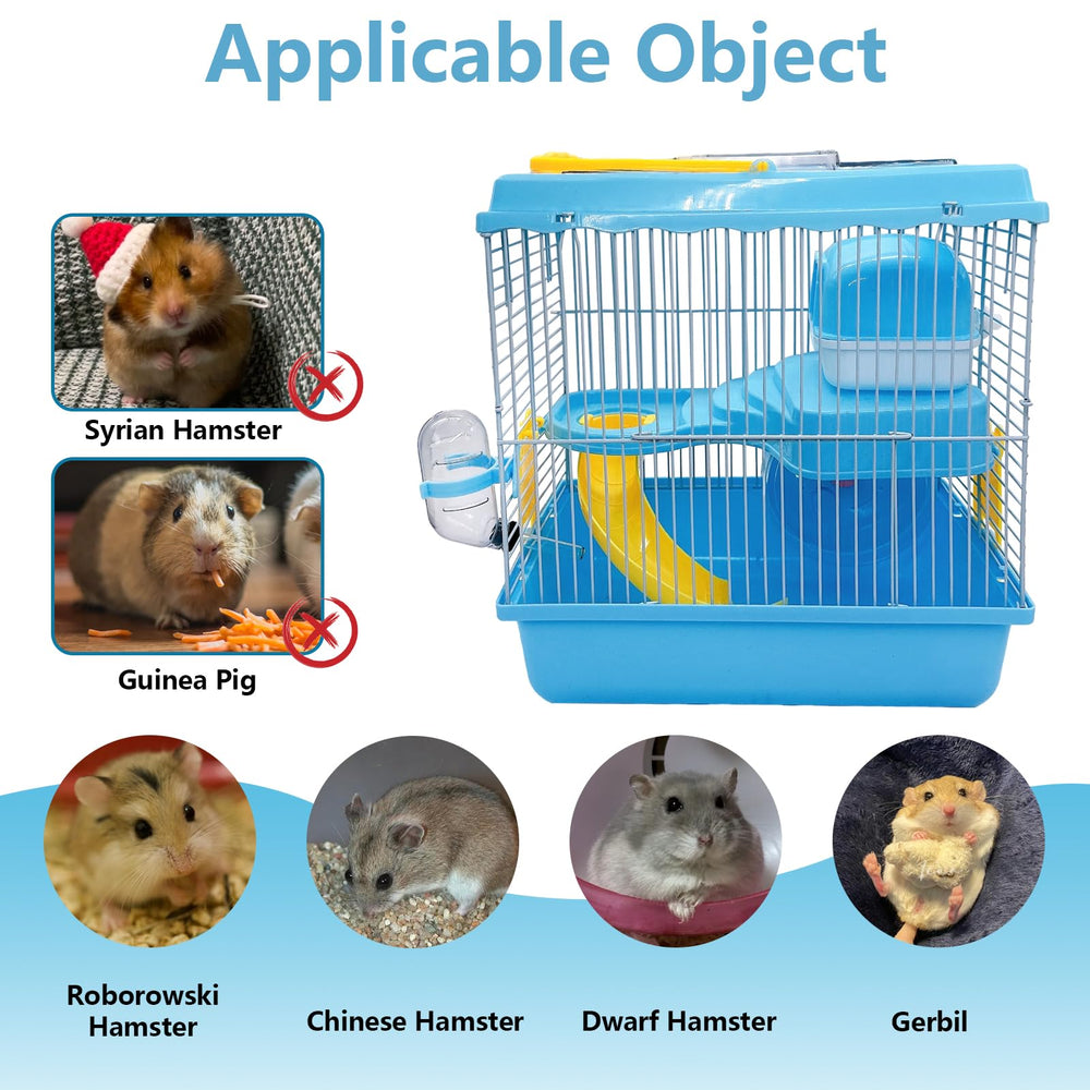 Acsist compact hamster cage with space-saving dimensions.