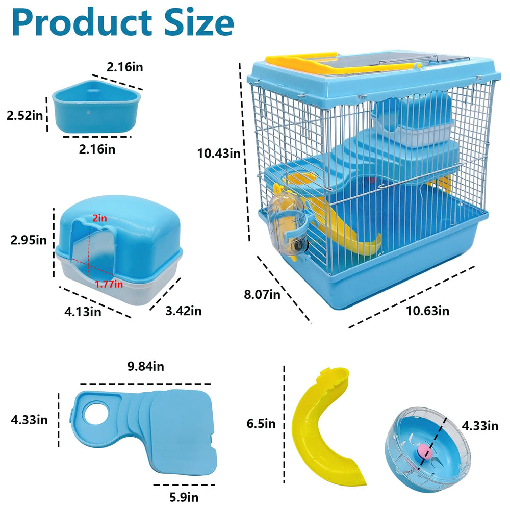 Acsist hamster cage travel setup shows top access for quick pet inspection.