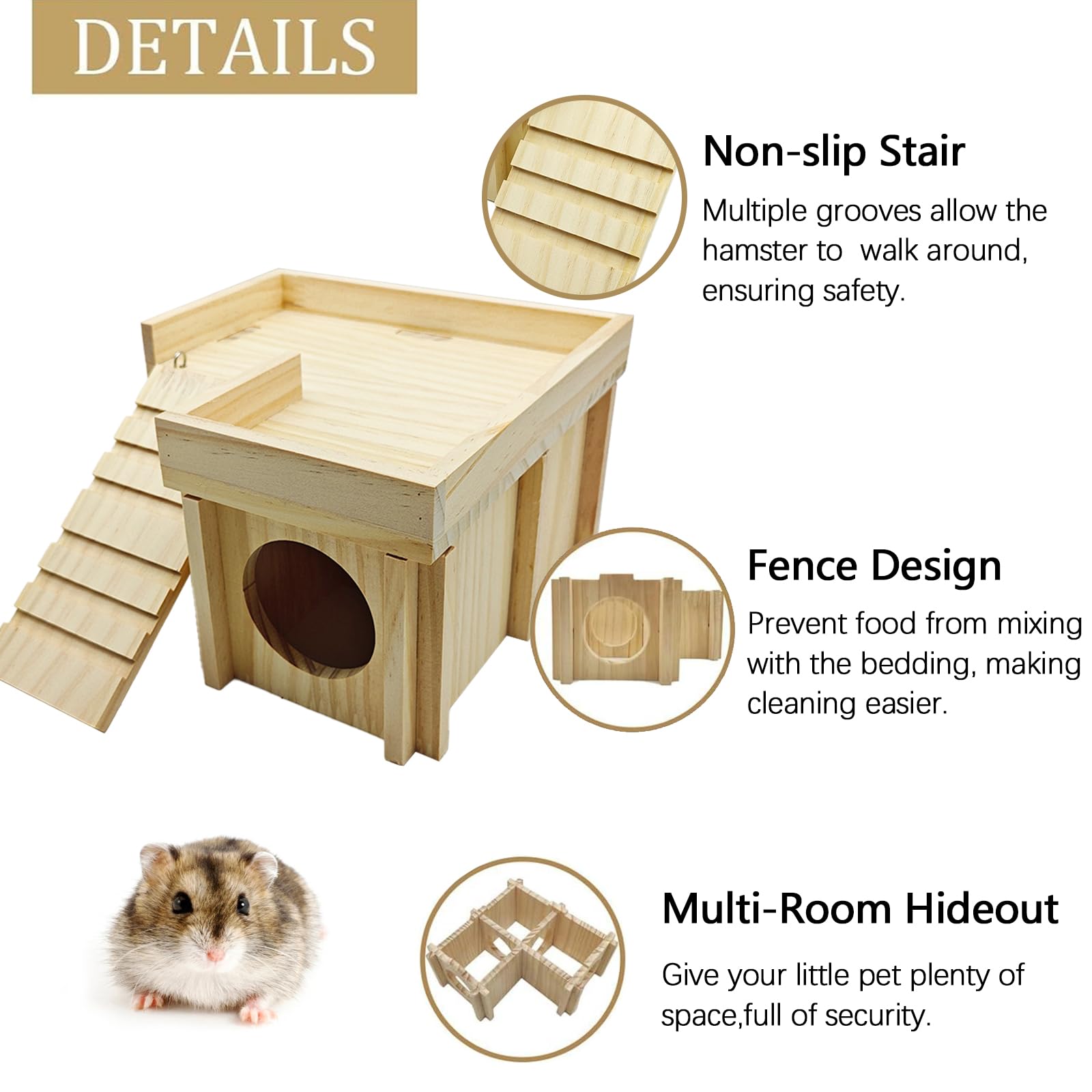 Acsist hamster hideout with inlaid assembly for easy setup.