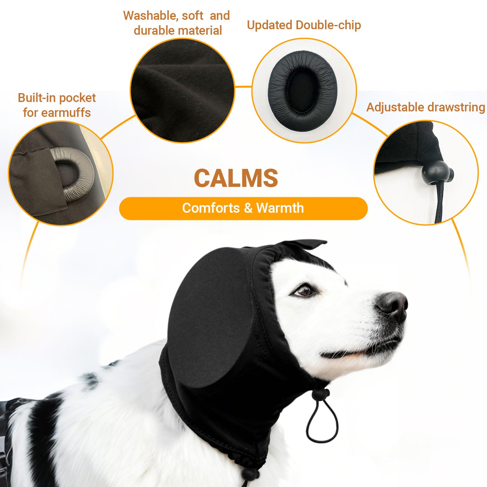 Actaoidesn adjustable-dog-ear-muffs-straps ensure secure, comfortable fit for walks