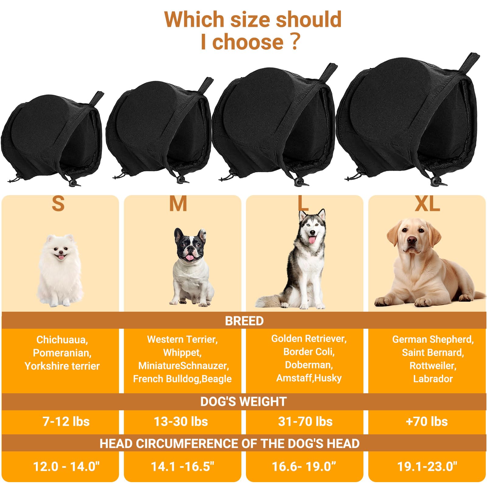 Actaoidesn dog ear muffs with adjustable strap secure a comfortable fit.