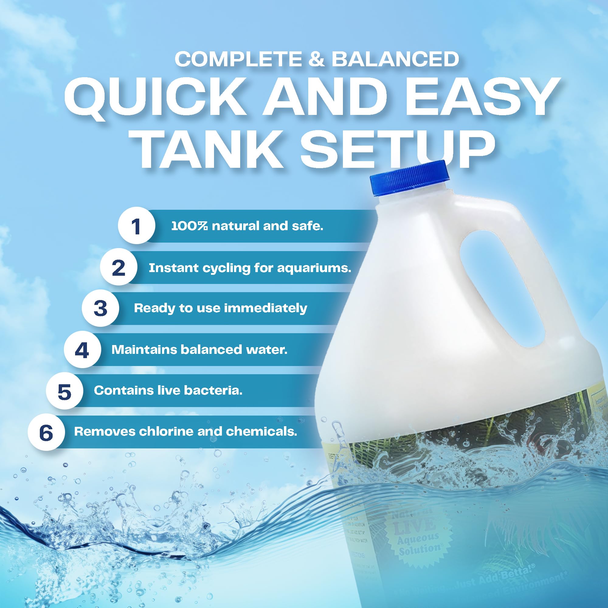 Activ Betta Bio-Activ Live Betta Water in-tank ready display supports healthy cycling.