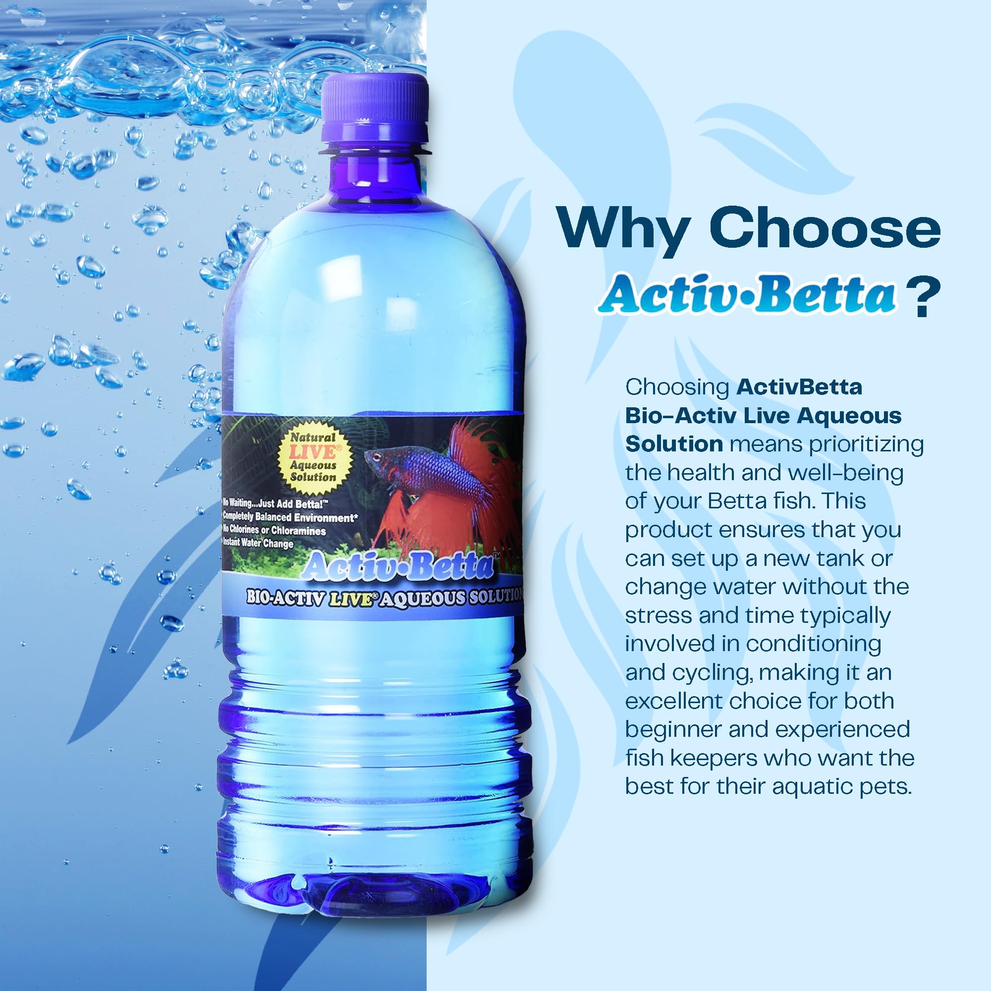 Activ Betta freshwater tank scene shows compatibility with many fish