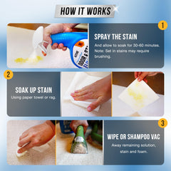 ACTIVE cleaner creates a rich lather to lift tough fabric stains