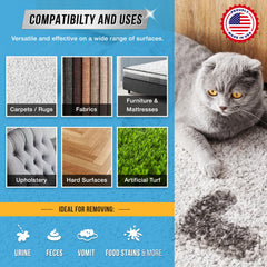 ACTIVE remover applied to carpet area to target pet urine and odor