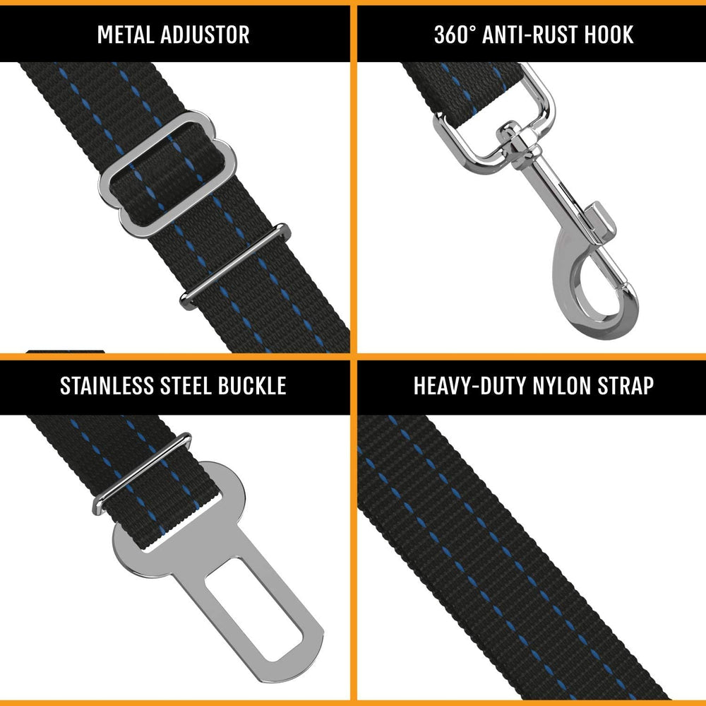 Active Pets blue durable dog seatbelt designed for everyday use.