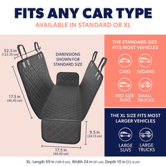Active Pets Blue Standard Dog Car Hammock back seat in use protecting upholstery