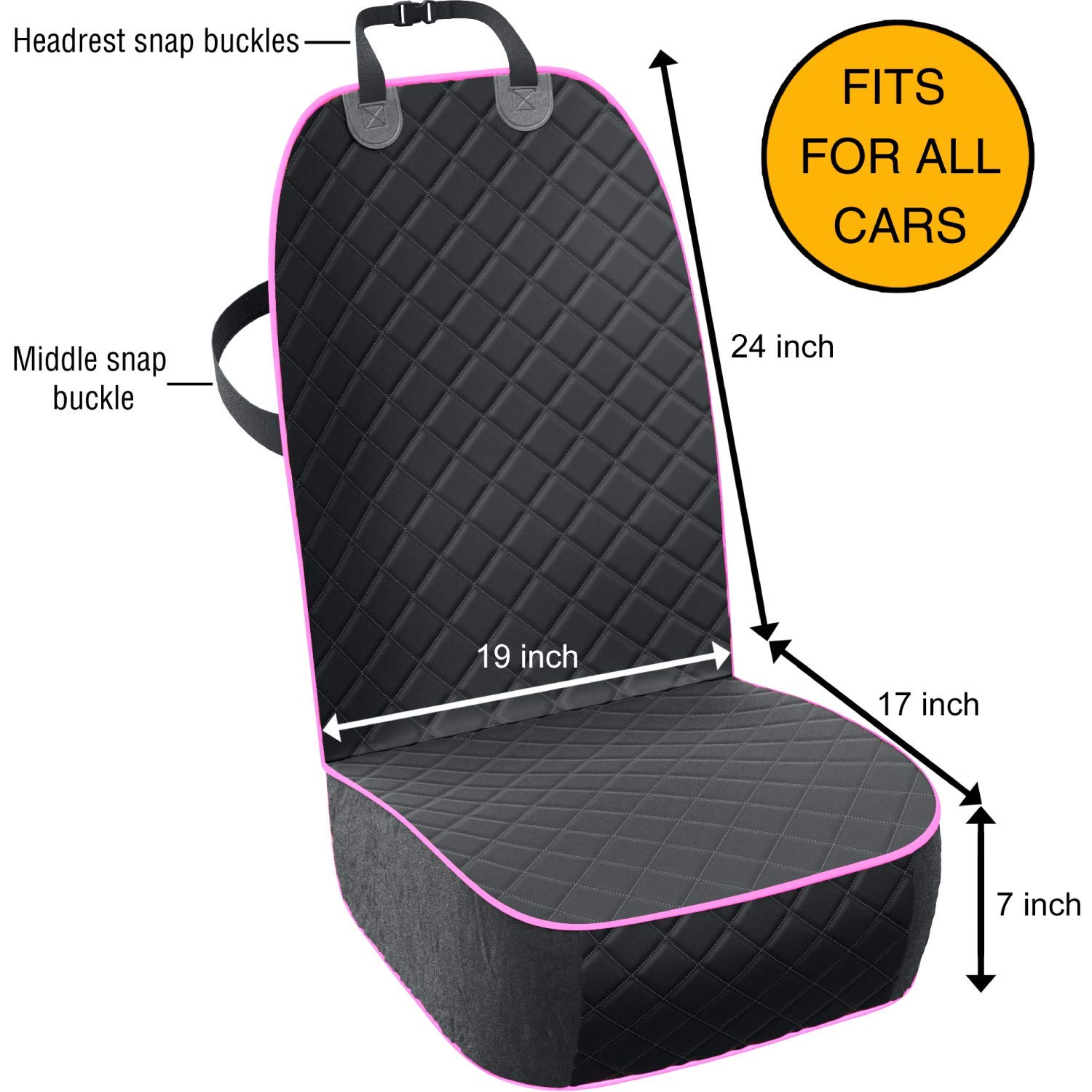 Active Pets pink cover with stitching detail complements interior while protecting seats.