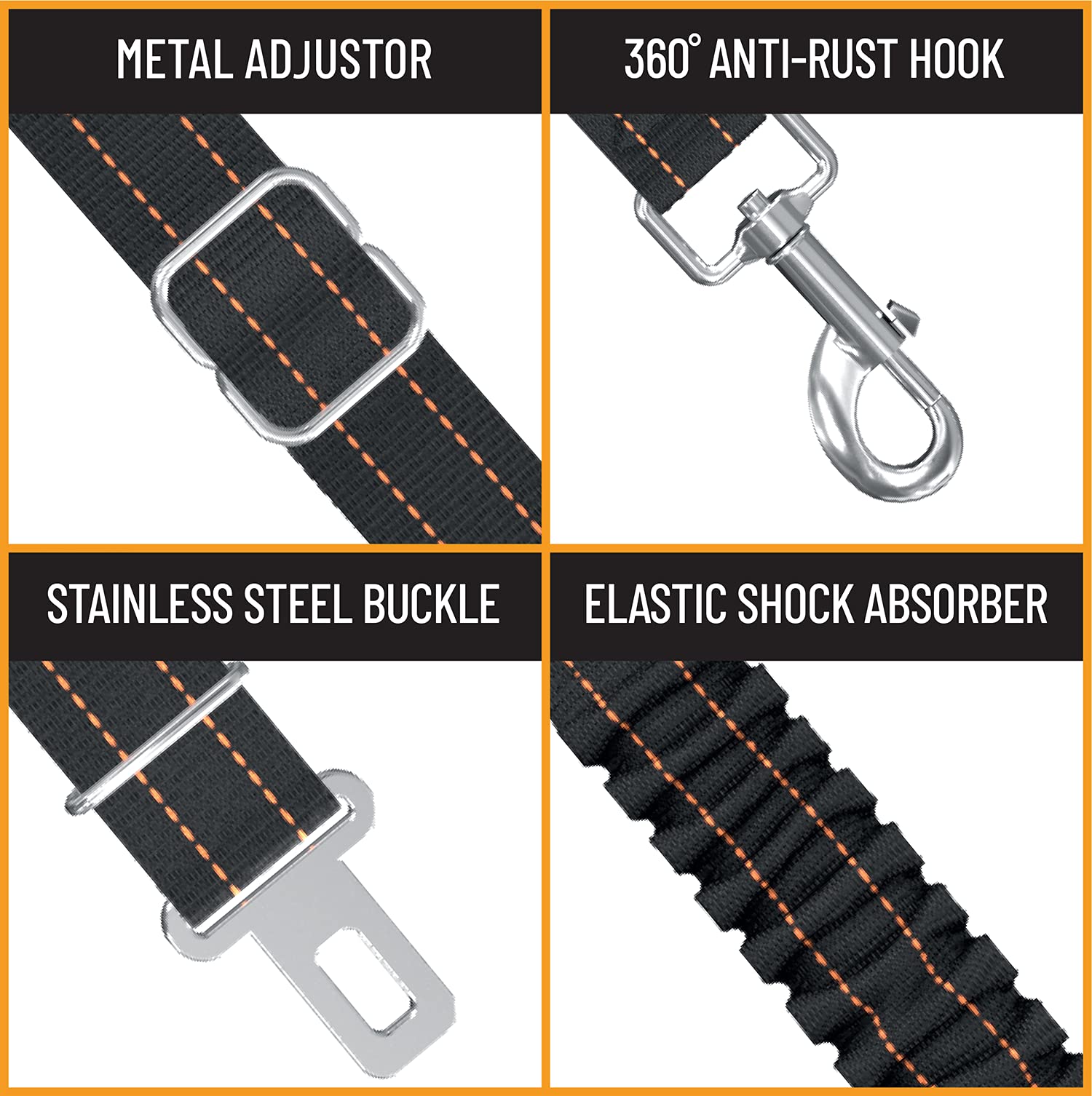 Active Pets dog seatbelt close-up highlights premium materials and long-lasting durability