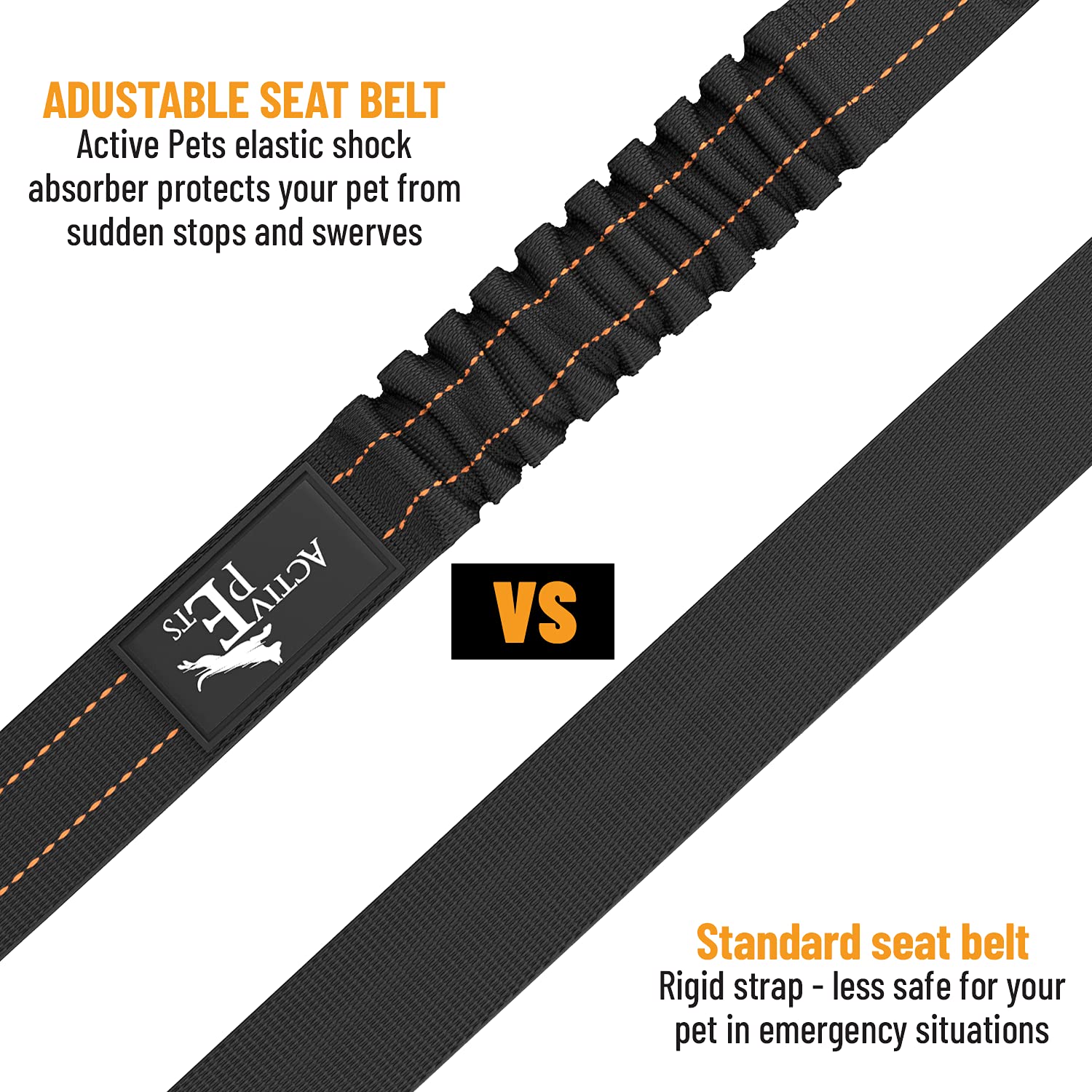 Active Pets dog seatbelt size range image communicates versatile protection for all breeds