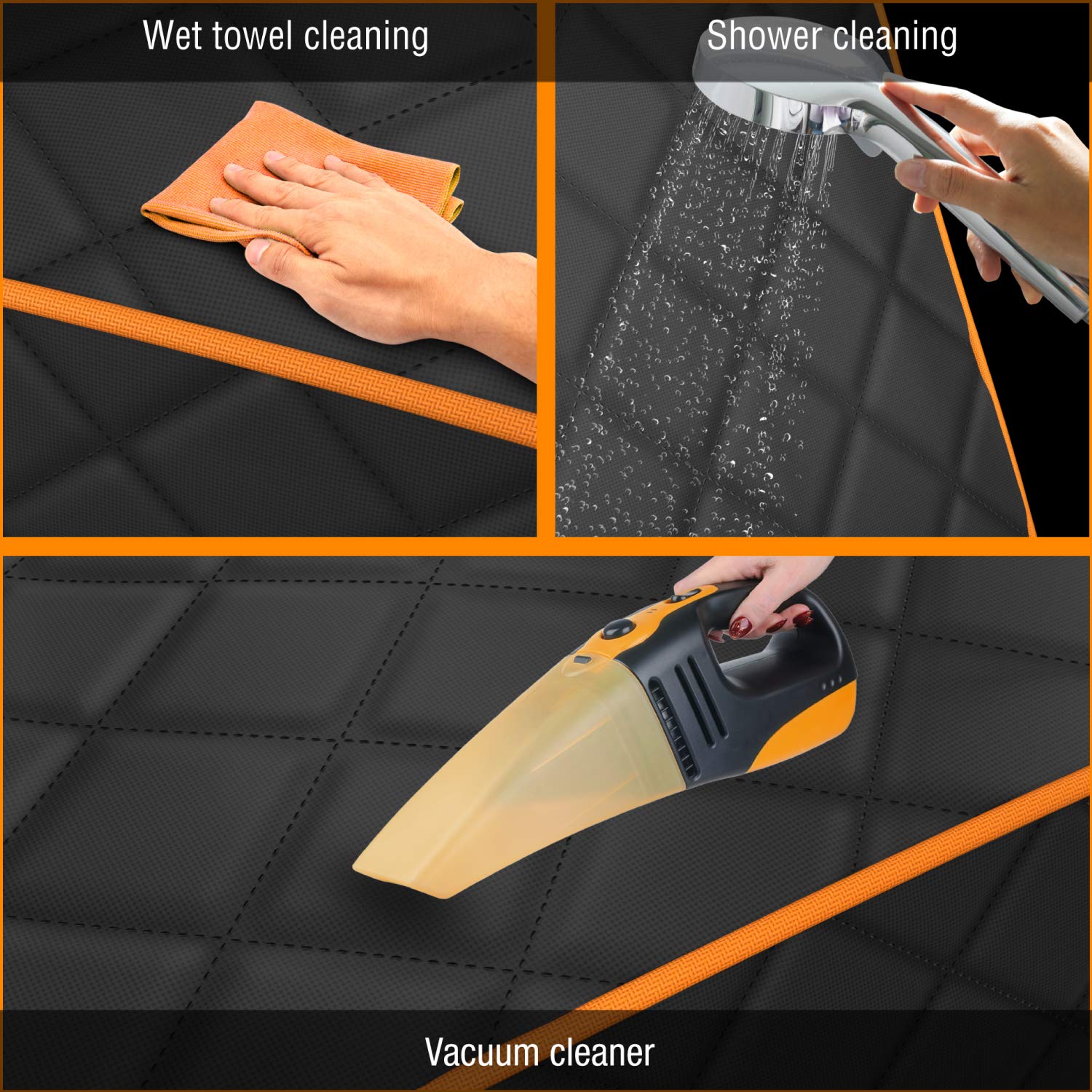 Active Pets orange cover cleans easily with a wipe or vacuum