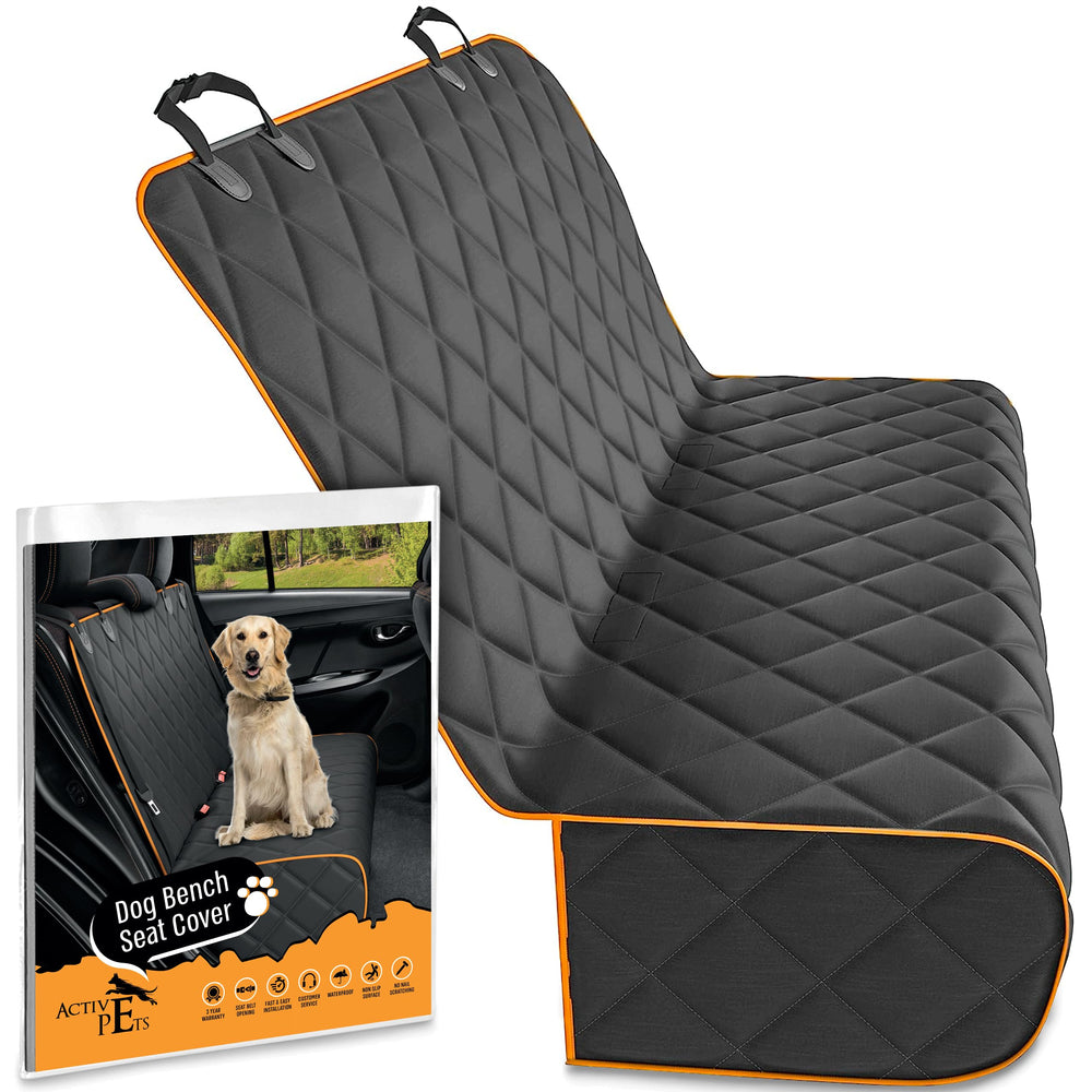 Active Pets orange rear seat cover folded for portable protection