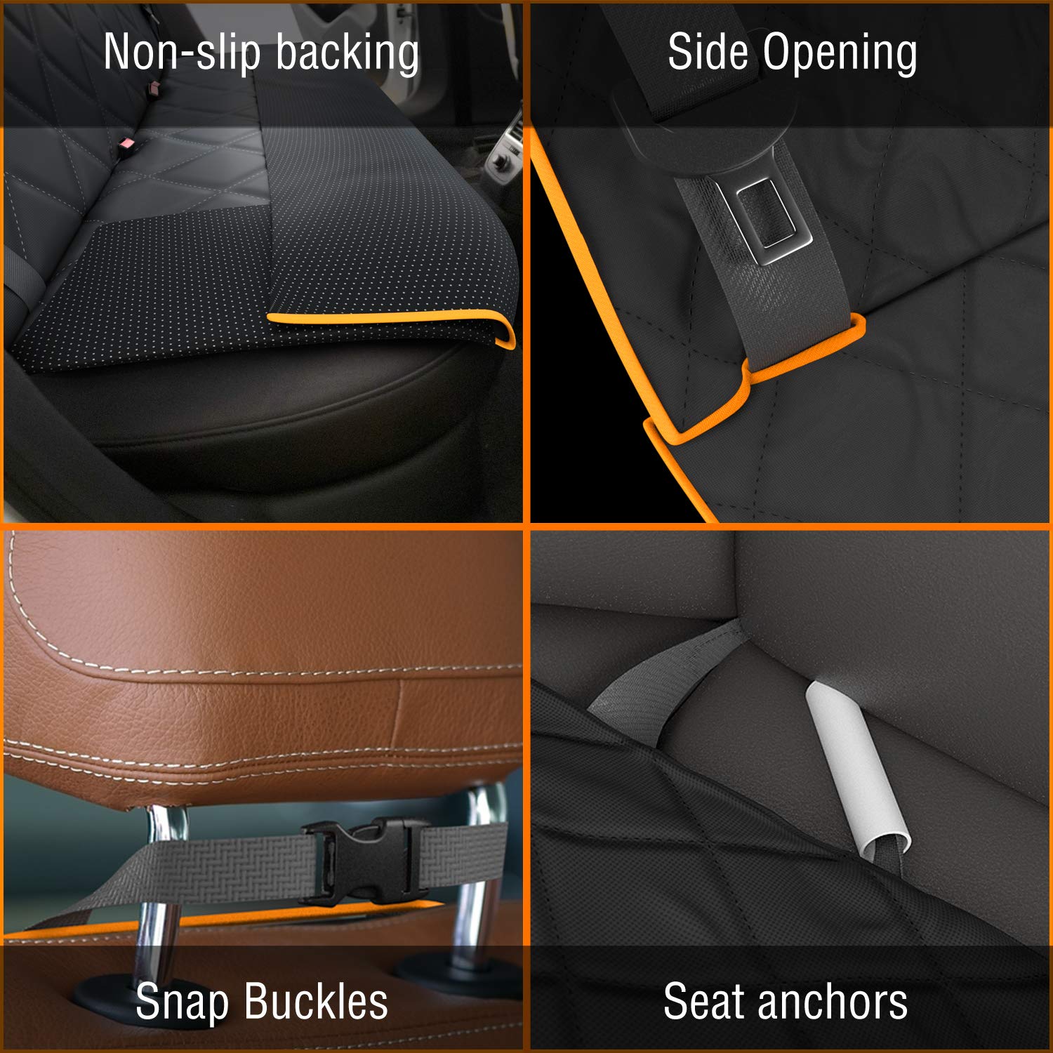 Active Pets orange cover with side flaps protects seat edges