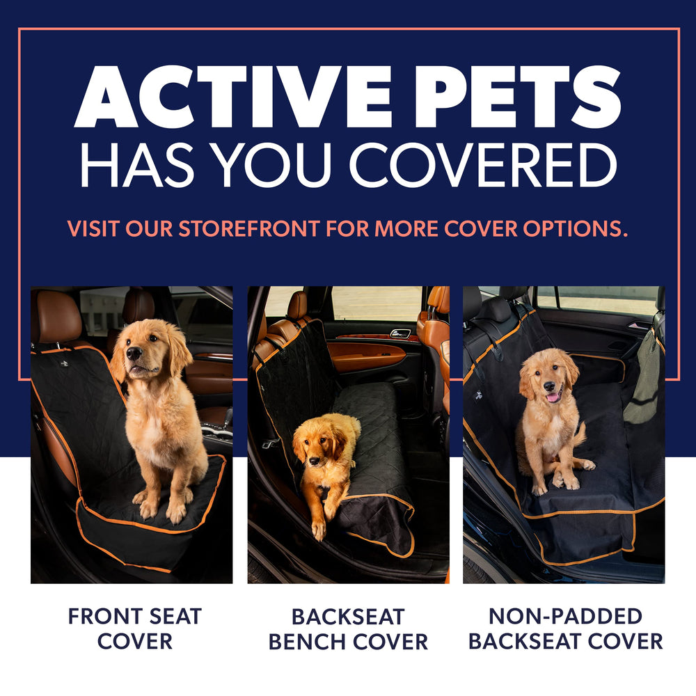 Active Pets Orange XL dog car hammock guards against dirt and drool during adventures.