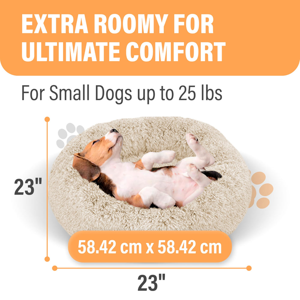 Active Pets premium small donut dog bed 23in round ideal for small dogs and cats.