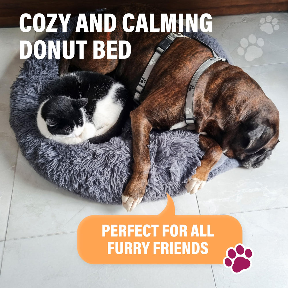 Active Pets premium small donut dog bed durable base reduces slipping on floors.