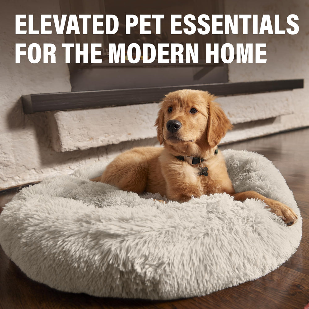 Active Pets premium small donut dog bed in living room as a cozy retreat.