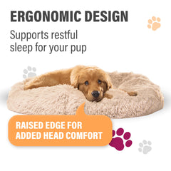 Active Pets premium small donut dog bed with orthopedic edge supports head and neck.