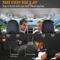 Active Pets seat cover waterproof oxford fabric keeps interiors dry and easy to vacuum.