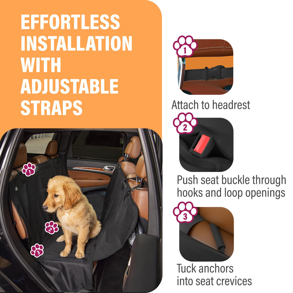 Active Pets hammock installation in car demonstrates quick secure fit