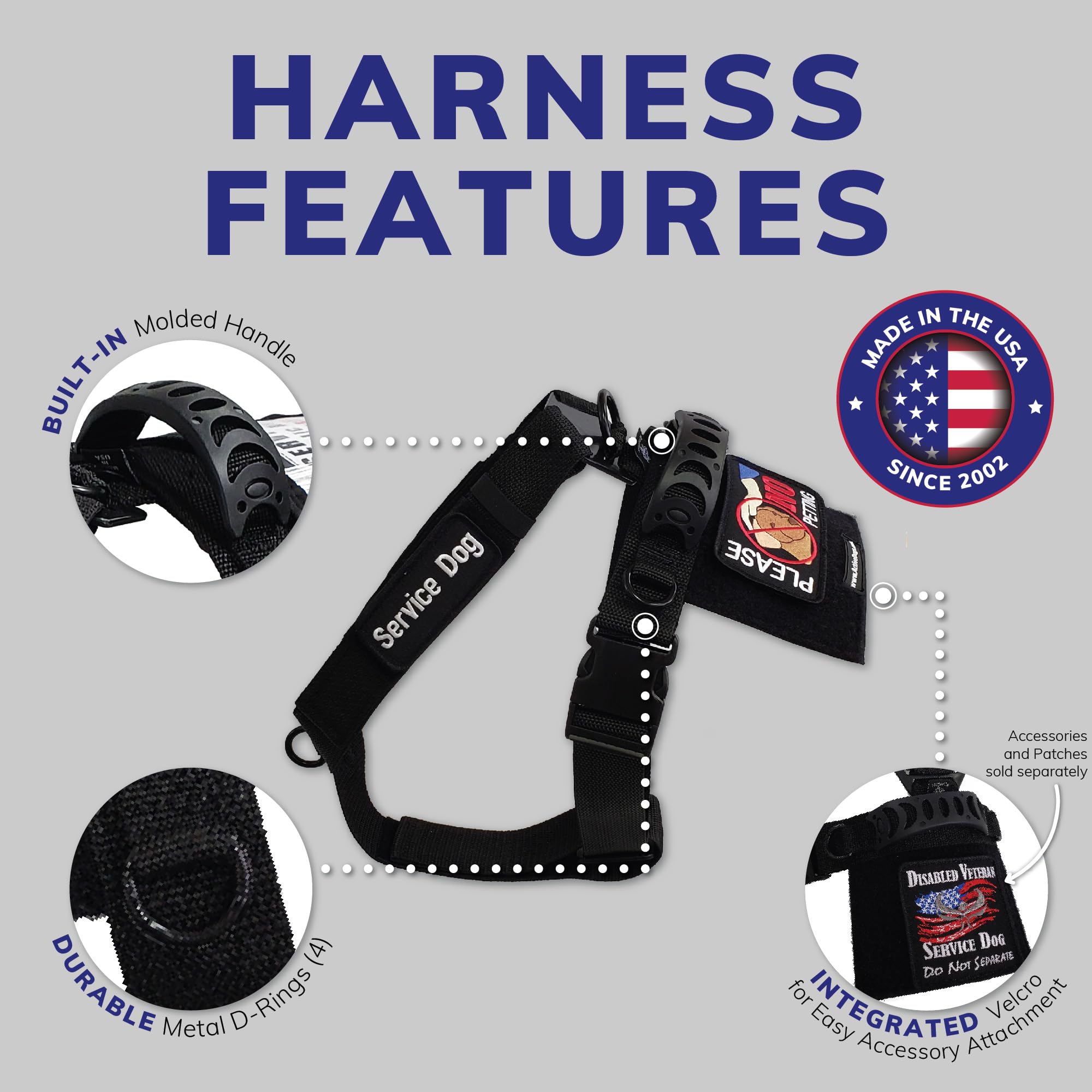 ActiveDogs service dog vest back patches area for easy identification