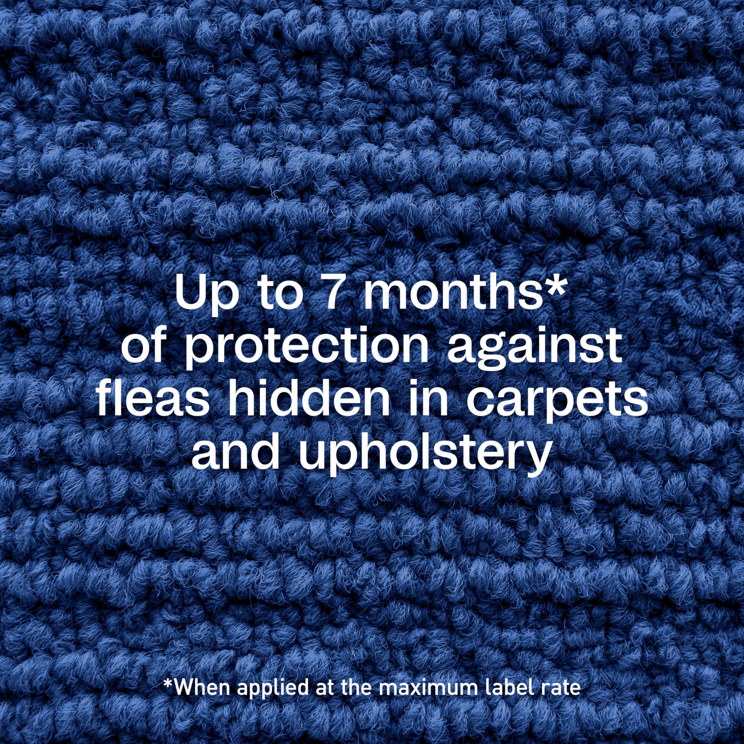 ADAMS Plus Flea & Tick Carpet Spray applied on carpet shows long-lasting protection up to seven months.
